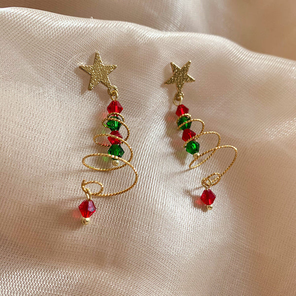 Long tassel asymmetrical earrings for women Christmas Santa Claus snowflake fashion earrings for women
