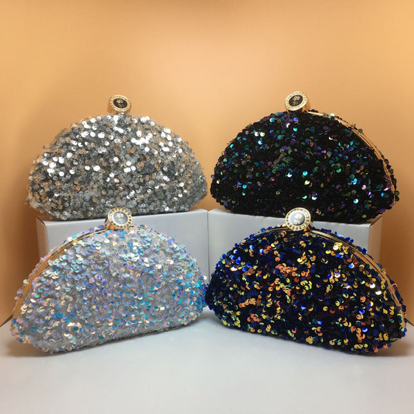 Sequined laser iridescent multi-color fashionable cosmetic bags