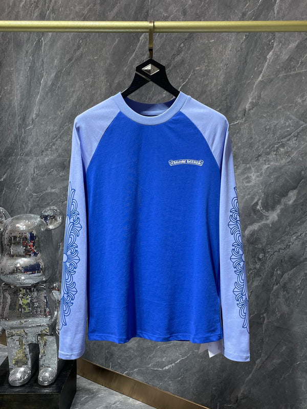 Chrome Hearts Unisex Crewneck Long Sleeve Blue Sweatshirt