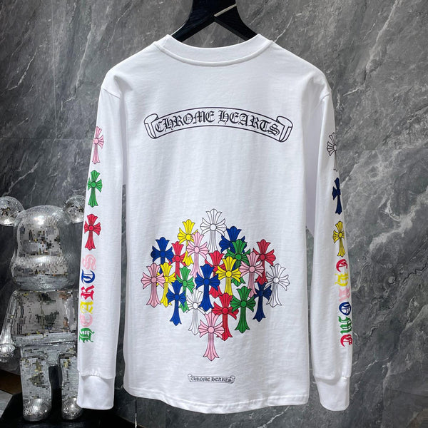 Chrome Hearts Long Sleeve Orange Sweatshirt for Men & Women