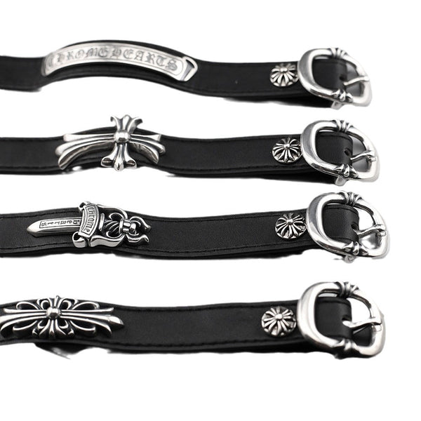 Chrome Hearts Cuff Plate Gunslinger  Leather Bracelet For Men