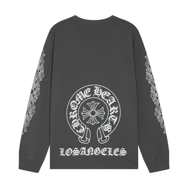 Chrome Hearts Style Oversized Cotton Crewneck Street Fashion Sweatshirt