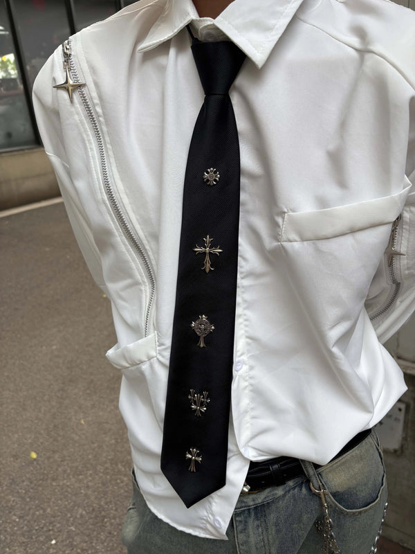 Chrome Heart Crucifix Noir Necktie