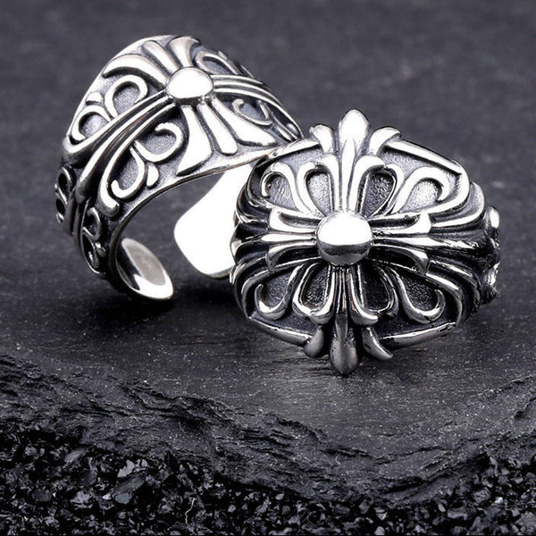 Chrome Hearts s925 sterling silver open cross ring