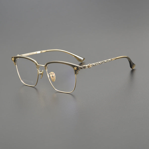 chrome hearts stylish carved ultra-light titanium glasses