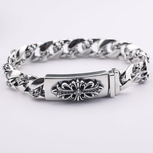 chrome hearts cross flower diamond bracelet