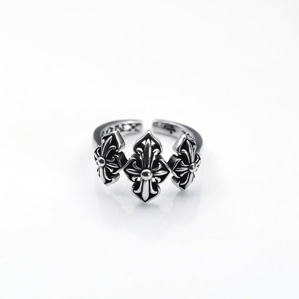 Chrome Hearts military flower open ring