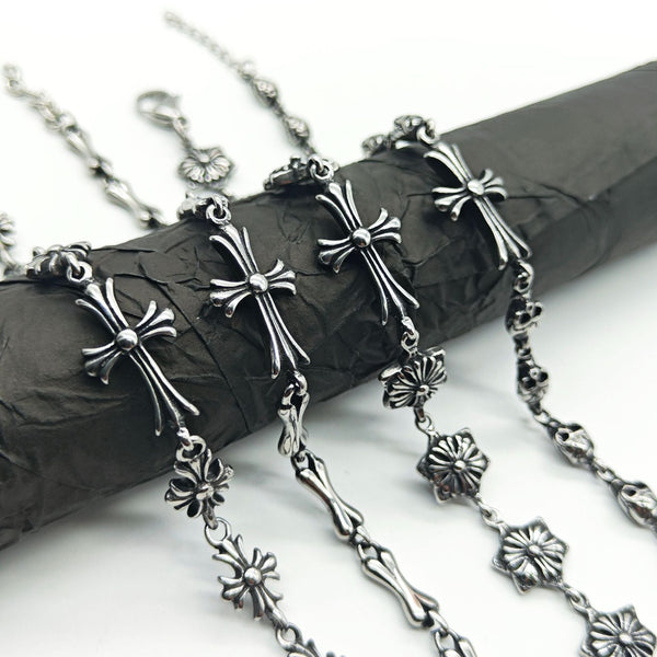 Chrome Hearts cross flower skull splicing bracelet