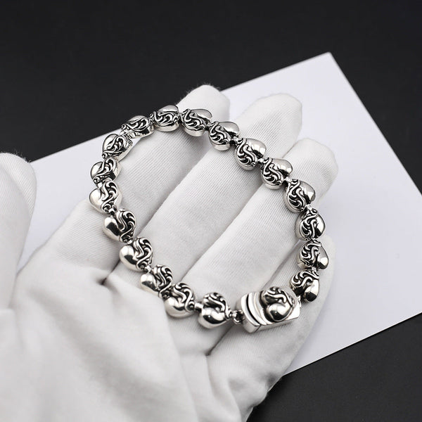Chrome Hearts Love Heart Retro Distressed Bracelet