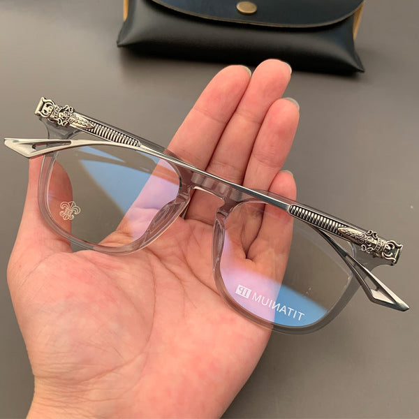 chrome hearts black frame plain square glasses