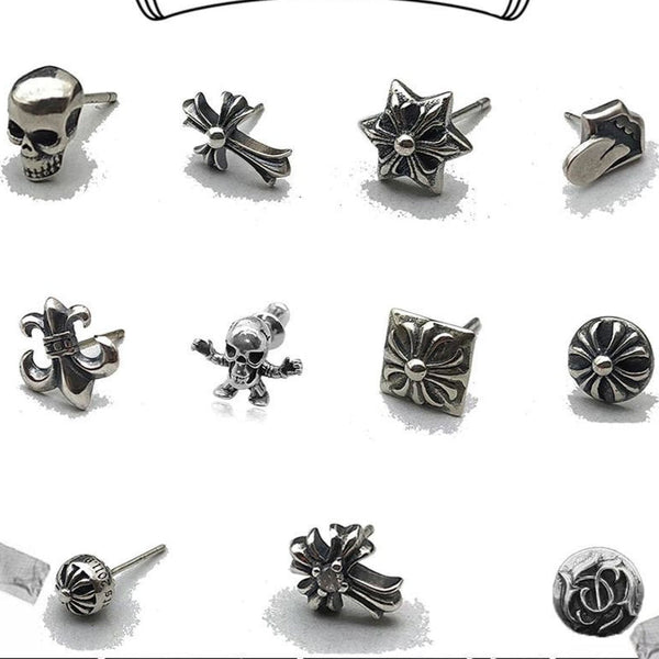 Chrome Hearts cross flower cross earrings