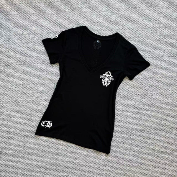 Chrome Hearts retro top V-neck slim fit T-shirt