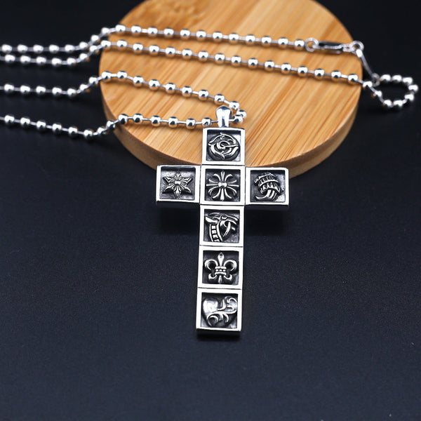 Chrome Hearts multi-element cross pendant necklace