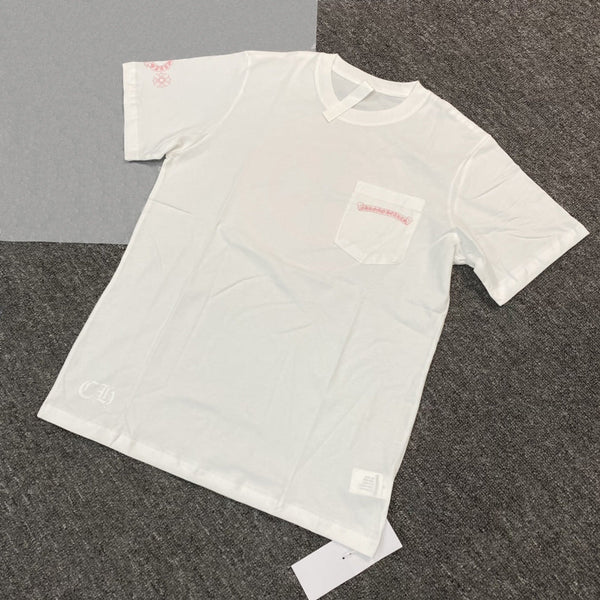 Chrome Hearts Pink Ring Printed Short-Sleeved T-Shirt