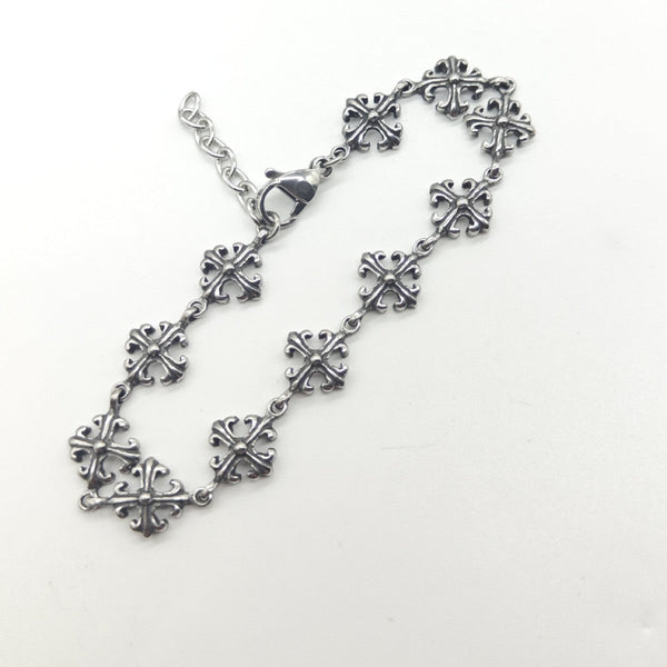 Chrome Hearts cross flower simple stainless steel bracelet