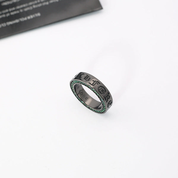 Chrome Hearts black green diamond ring