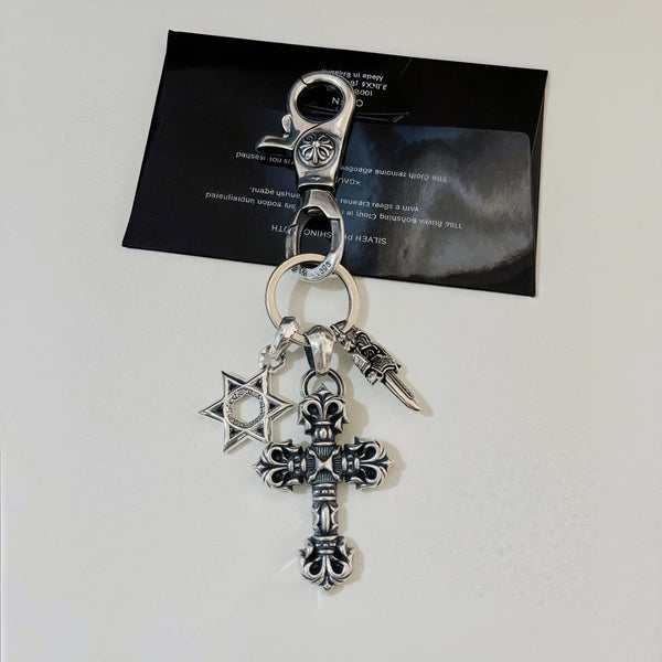 Chrome Hearts six-pointed star cross sword keychain