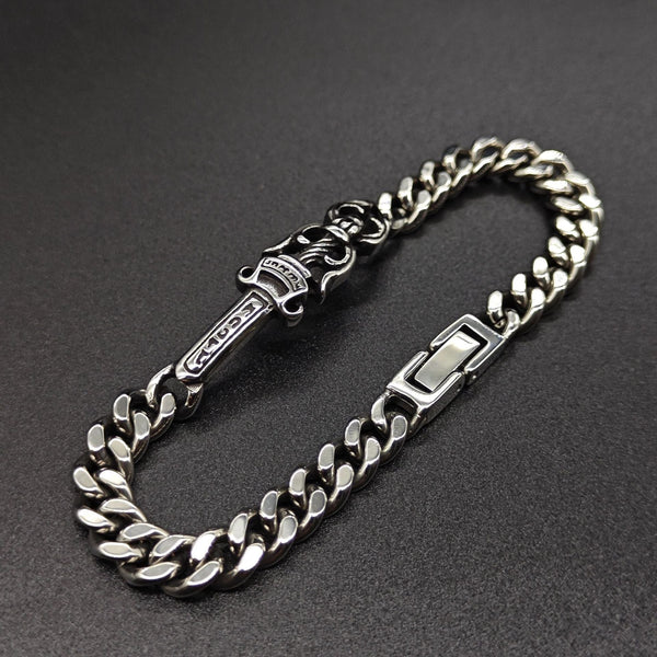Chrome Hearts dagger Cuban stainless steel bracelet