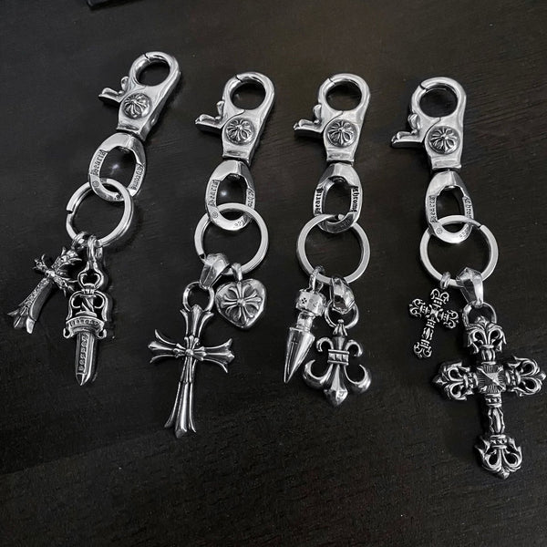 Chrome Hearts blackened silver keychain