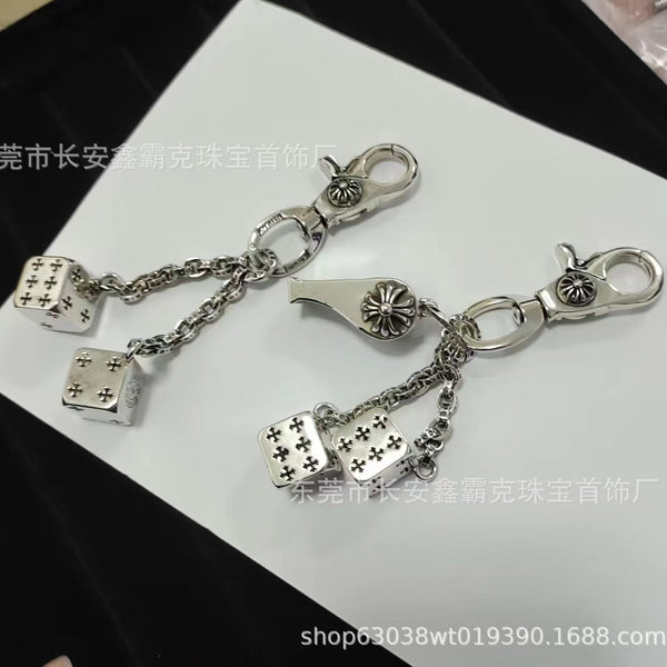 Chrome Hearts big dice whistle keychain