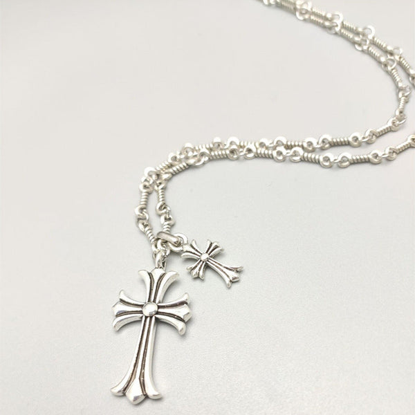 Chrome Hearts double cross bamboo necklace