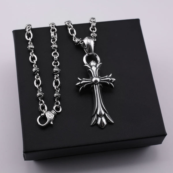 Chrome Hearts old retro large pendant cross necklace