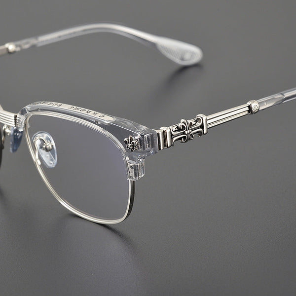 chrome hearts retro half-frame glasses frames