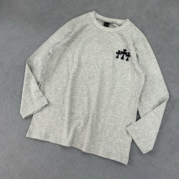 Chrome Hearts flocked printed three-quarter sleeves T-shirt
