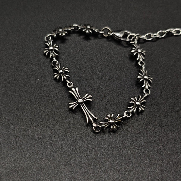 Chrome Hearts old retro Chrome Hearts cross flower bracelet