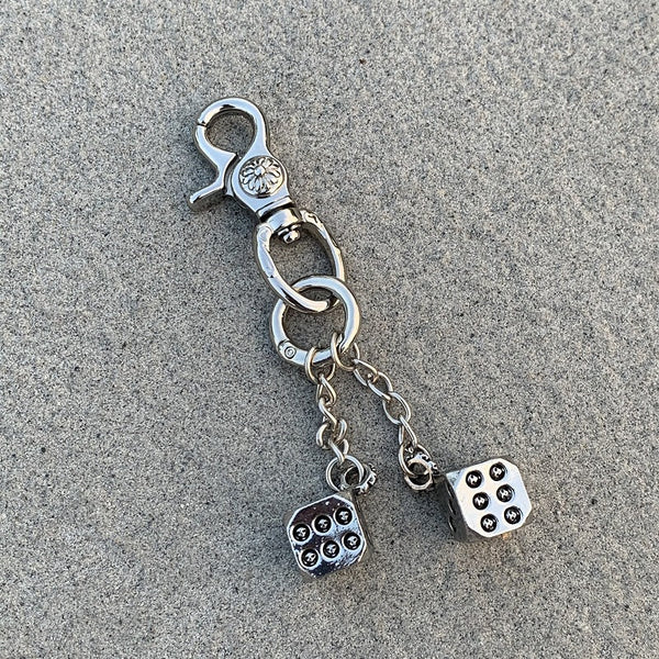 Chrome Hearts heavy-duty keychain dice pendant