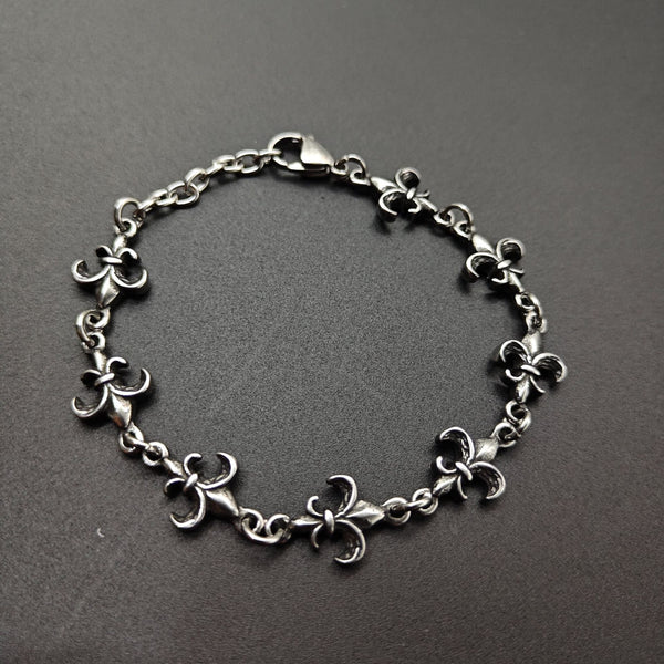 Chrome Hearts retro stainless steel scout flower bracelet