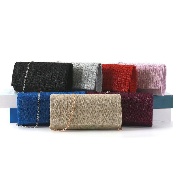Fantasy shiny pleated clutch bag
