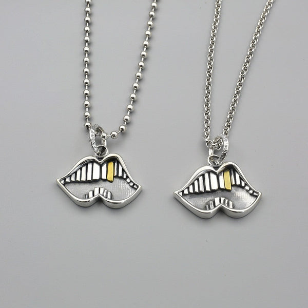 Chrome Hearts big mouth gold tooth necklace