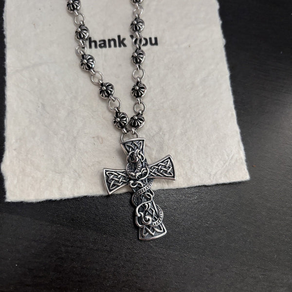Chrome Hearts vine cross pendant