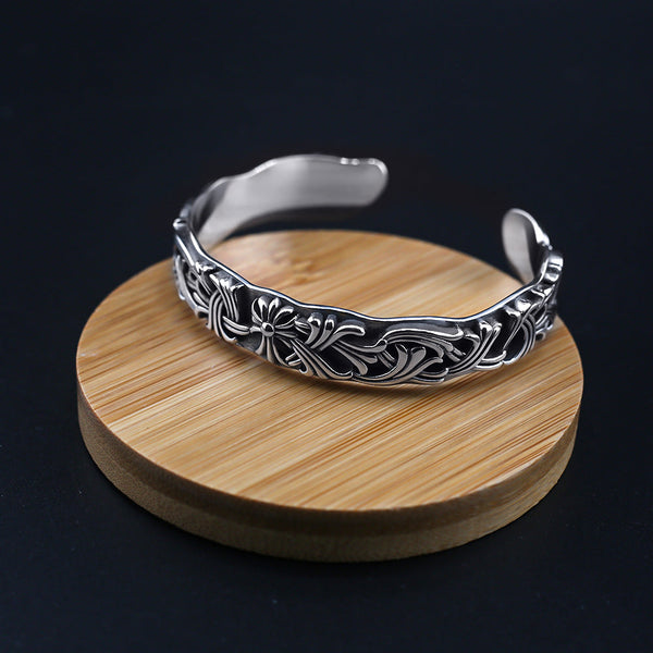 Chrome Hearts cross arabesque open bracelet