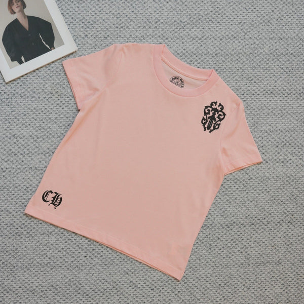 Chrome Hearts Lotus root pink sword short-sleeved T-shirt