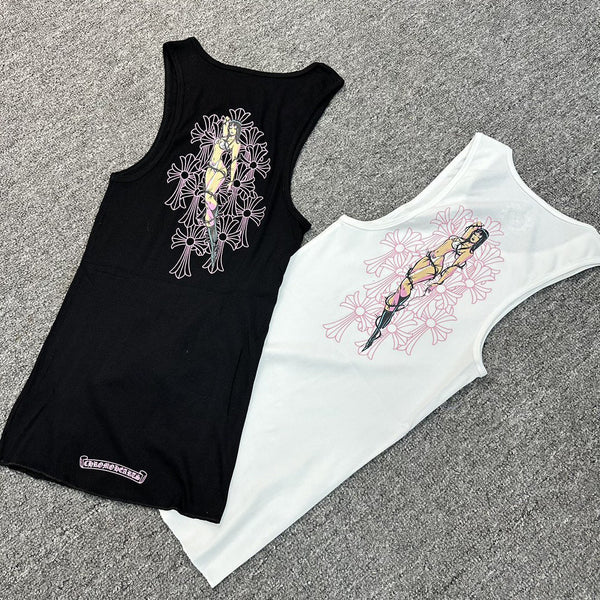Chrome Hearts deadly doll T-type actress printed vest dress